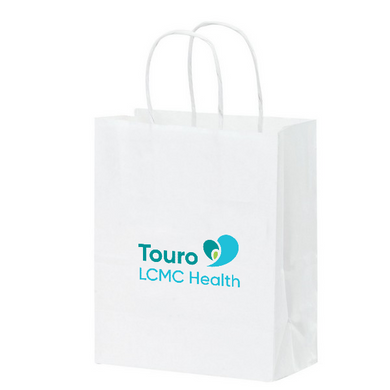 Touro White Kraft Paper Shopper Tote Bag