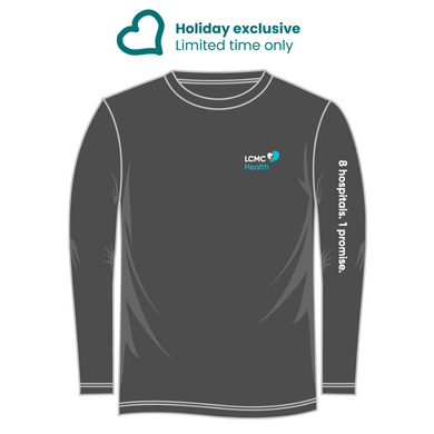 Holiday Exclusive Dark Grey Heather  Long Sleeve Tee Shirt