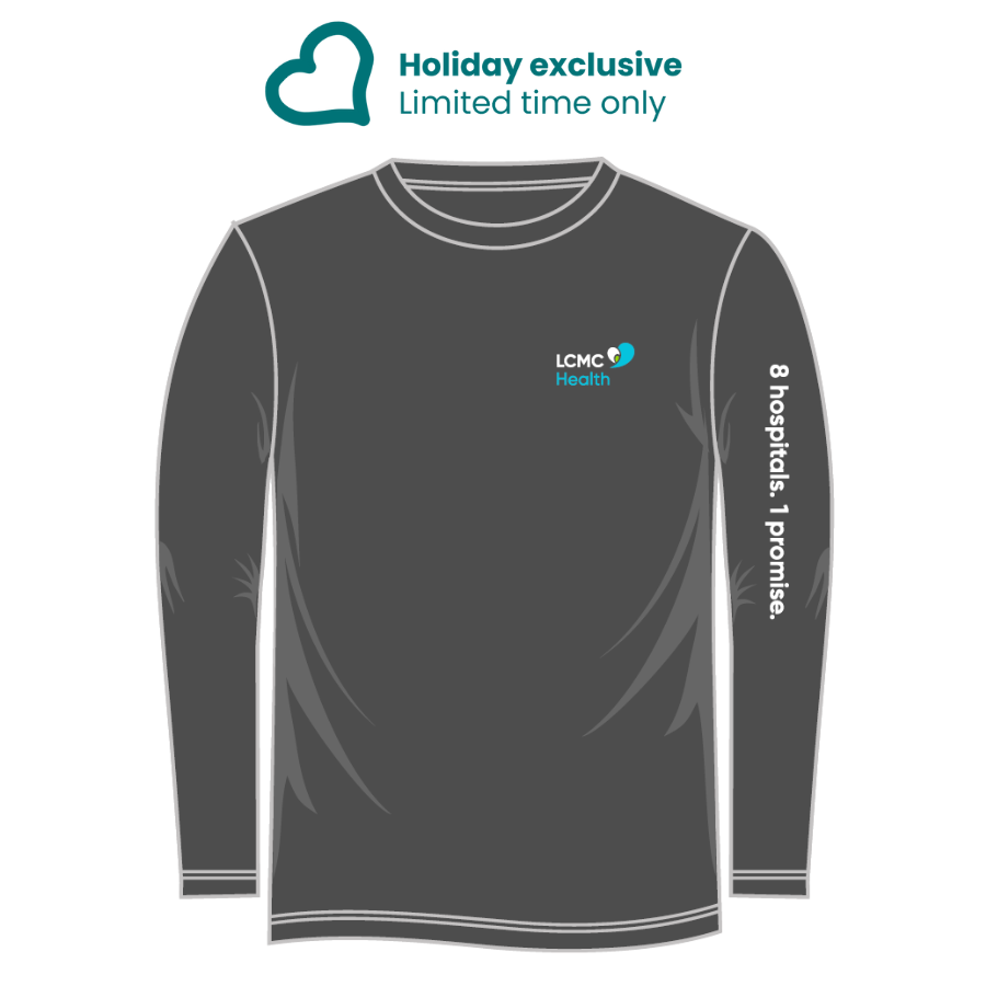 CLOSE OUT- Personal Item 2024 Holiday Exclusive Dark Grey Heather  Long Sleeve Tee Shirt