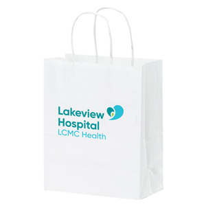 Lakeview Hospital White Kraft Paper Shopper Tote Bag