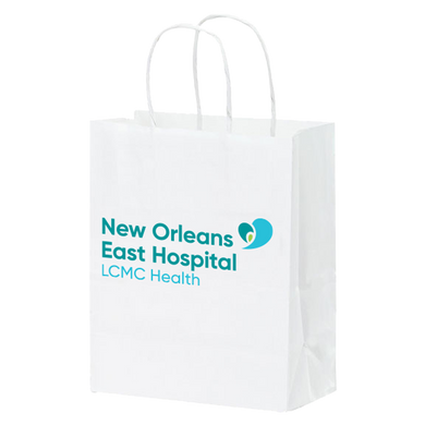 New Orleans East Hospital White Kraft Paper Shopper Tote Bag