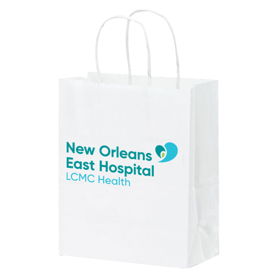 New Orleans East Hospital White Kraft Paper Shopper Tote Bag