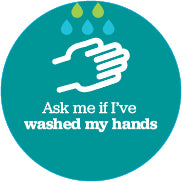 West Jefferson Medical Center-  Button -  "Ask me if I washed my hands"