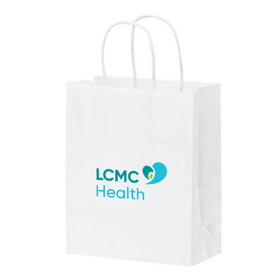 LCMC Health White Kraft Paper Shopper Tote Bag